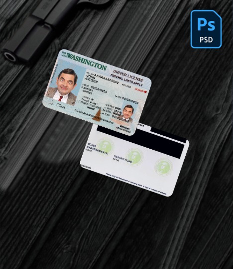 USA Washington driving license (2018 – present) PSD